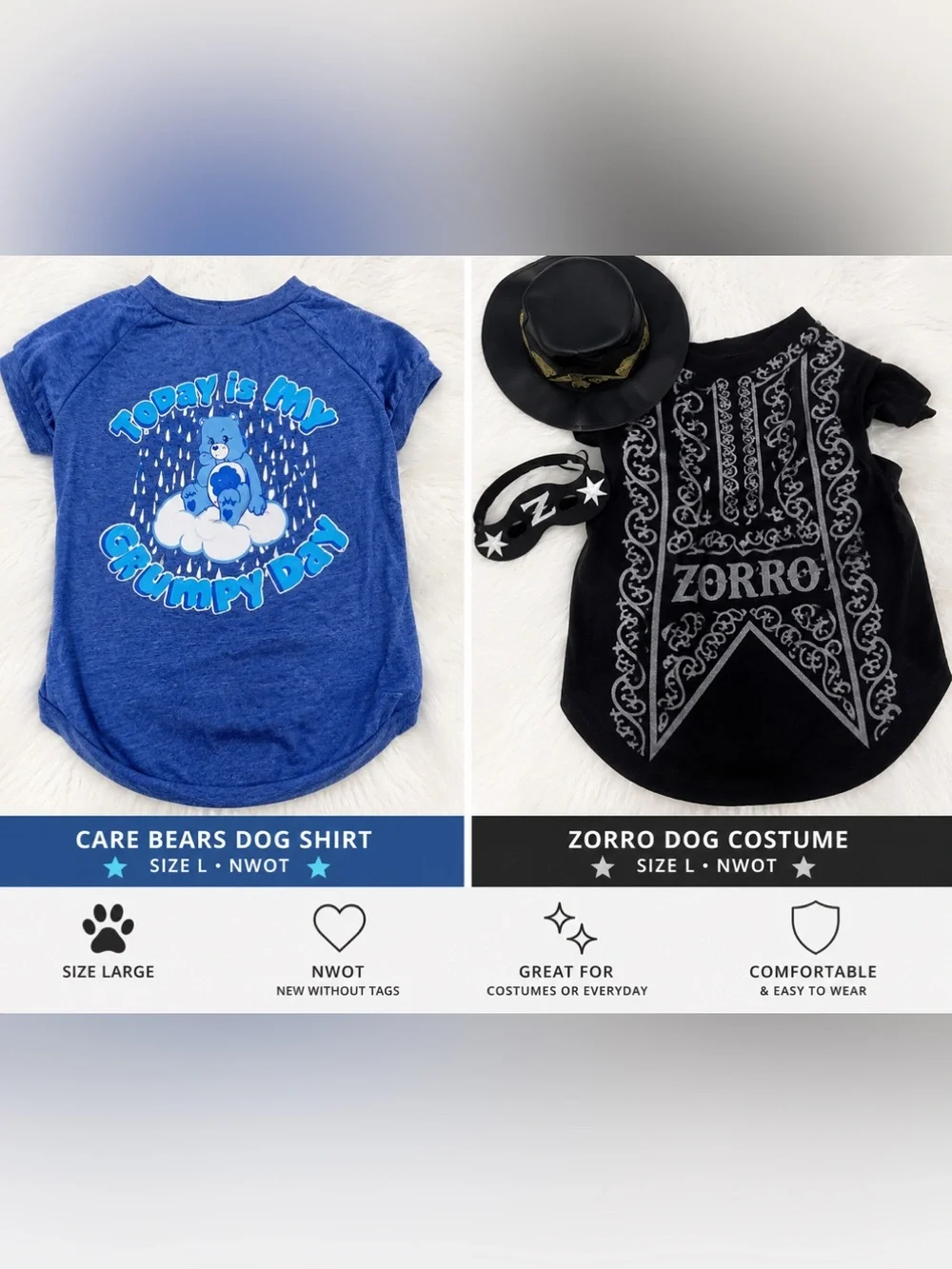 Set of 2 - Large Dog Shirt & Costume